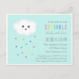 Convite Chuva de Nuvens Fofas, Baby Sprinkle