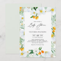 Chuva de Orquídeas e Kumquats em Aquarela Chá de B
