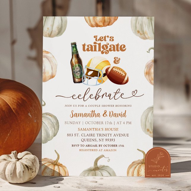 Convite Chuva de Pastel de Abóbora e Futebol para Casais (Criador carregado)