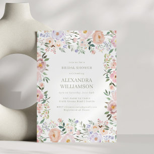 Convite Chuva de Pétalas de Flores em Aquarela Suave para 