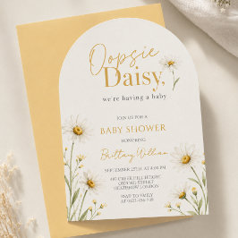 Convite Chuva de Pétalas de Margarida Aguarela Baby Shower