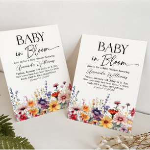 Convite Chuva de Pétalas Floral Baby in Bloom Chá de Bebê