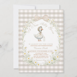 Convite Chuva de Pétalas Margarida Ganso Bebê Branco Marfi