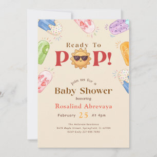 Convite Chuva de Picolé de Verão Baby Shower