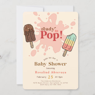 Convite Chuva de Picolés para Bebê Moderna e Pronta para C
