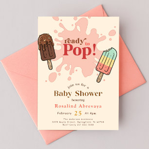 Convite Chuva de Picolés para Bebê Moderna e Pronta para C