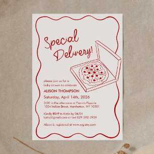 Convite Chuva de Pizza Especial para o Bebê