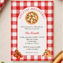 Chuva de Pizza Italiano Chá de Bebê Especial