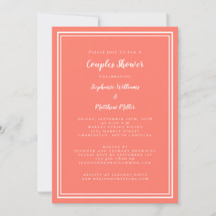 Convite Chuva de Presentes Casamento Noivado Coral Branco