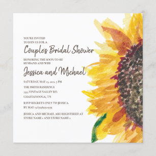 Convite Chuva de Presentes de Casamento de Girassóis Amare
