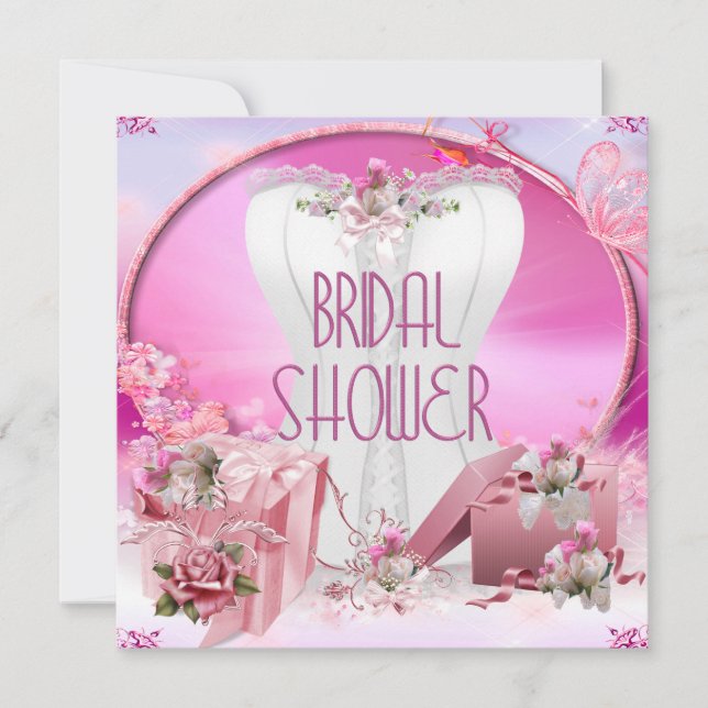 Convite Chuva de Presentes de Noiva Lindo Corset Branco Ro (Frente)