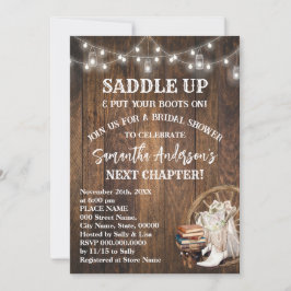 Convite Chuva de Presentes de Noiva Saddle Up Coloque Suas