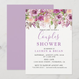 Convite Chuva de Presentes Floral Lavanda Roxa Mista para 