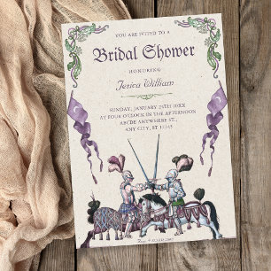 Convite Chuva de presentes medieval dos cavaleiros