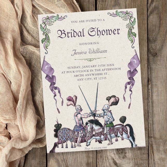 Convite Chuva de presentes medieval dos cavaleiros (Criador carregado)