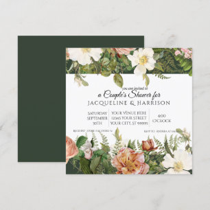 Convite Chuva de Presentes para Casais Floral de Coral d