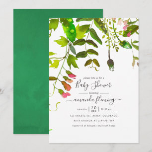 Convite Chuva de Primavera em Aquarela Baby Shower