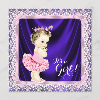 Convite Chuva de Princesa de Tutu Rosa e Roxo Bailarina