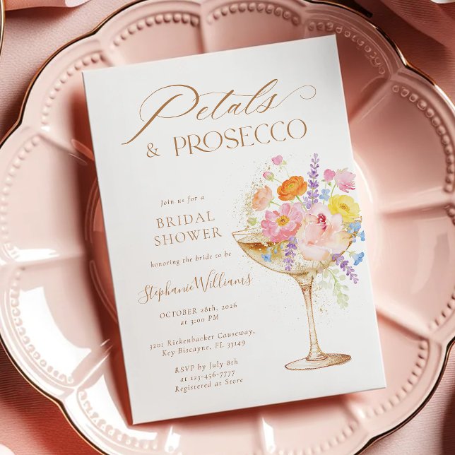 Convite Chuva de Prosecco Floral em Aquarela (Criador carregado)