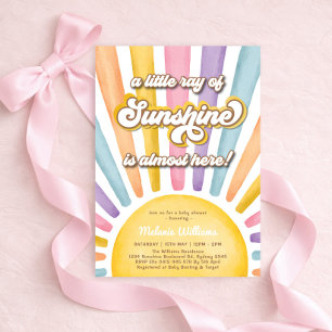 Convite Chuva de Raios de Sol Menina Baby Shower