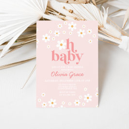 Convite Chuva de Rosa Retro Baby Shower