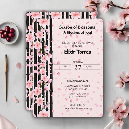 Convite Chuva de Sakura Primavera Bebê Shower