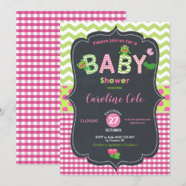 Convite Chuva de Sapo Chá de Bebê Menina