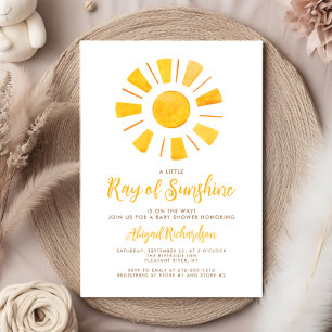 Convite Chuva de Sol Amarelo Laranja Baby Shower