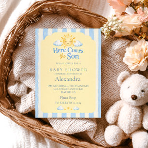 Convite Chuva de Sol Baby Shower Menino