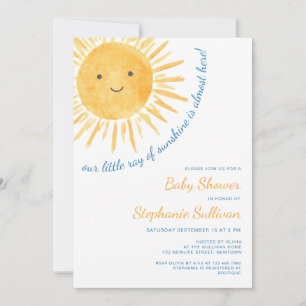 Convite Chuva de Sol Baby Shower Menino