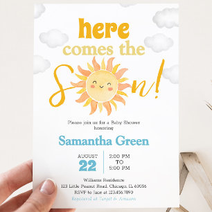 Convite Chuva de Sol Boho Baby Shower