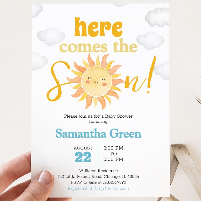 Convite Chuva de Sol Boho Baby Shower (Criador carregado)