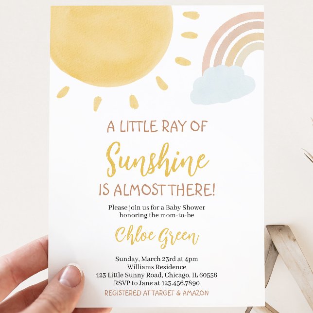 Convite Chuva de Sol Boho Baby Shower (Criador carregado)