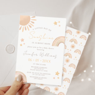 Convite Chuva de Sol Boho e Arco-íris Baby Shower