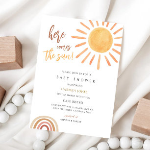 Convite Chuva de Sol Boho para Bebê