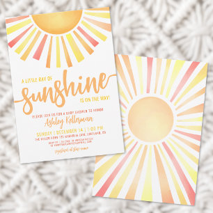 Convite Chuva de Sol Feliz Amarelo Boho Chuvada de Bebê