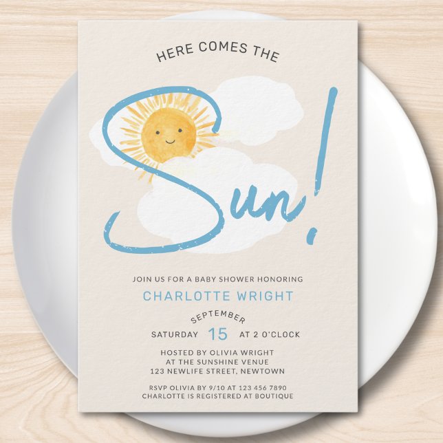 Convite Chuva de Sol Menino Baby Shower (Criador carregado)
