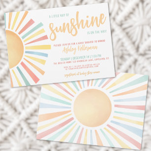 Convite Chuva de Sol Pequeno Raio de Sol Babyshower