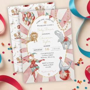 Convite Chuva de Sonhos: Chamada do Circo para Baby Shower