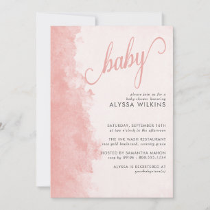 Convite Chuva de Tinta Minimalista com Textura para Chá de