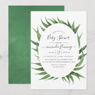 Convite Chuva de Verde em Aquarela Baby Shower