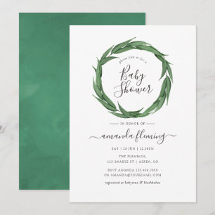 Convite Chuva de Verde em Aquarela Baby Shower