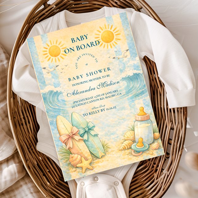 Convite Chuva de Vibrações Ensolaradas no Chá de Bebê (Criador carregado)