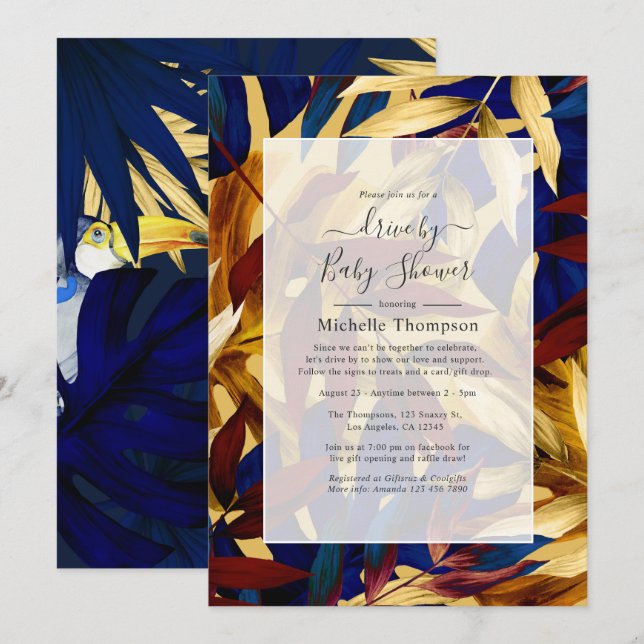 Convite Chuva Exótica na Floresta ao Passar (Frente/Verso)