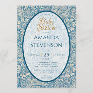 Convite Chuva Floral Baby Shower Marigold William Morris