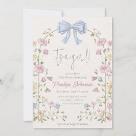 Convite Chuva Floral Bege Macio É uma Menina Chamada de Be