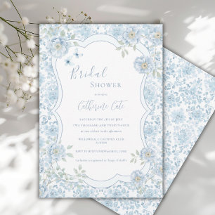 Convite Chuva Floral Caprichosa Elegante Chá de Noiva