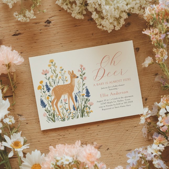 Convite Chuva Floral do Bosque Baby Shower (Criador carregado)
