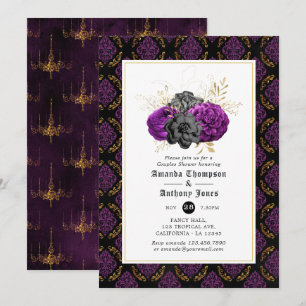 Convite Chuva Floral Gótica para Casais