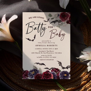 Convite Chuva Floral para o Bebê Chá de Bebê de Halloween